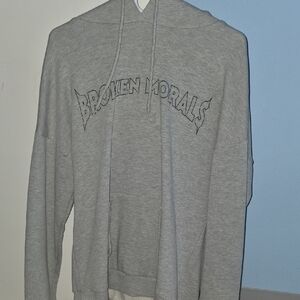 Broken Morals Light Gray Pullover Hoodie